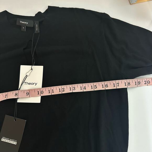 NEW Theory Keyhole Crew Black Regal Wool Sweater Size Small Women's - Picture 8 of 12